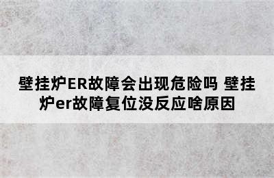 壁挂炉ER故障会出现危险吗 壁挂炉er故障复位没反应啥原因